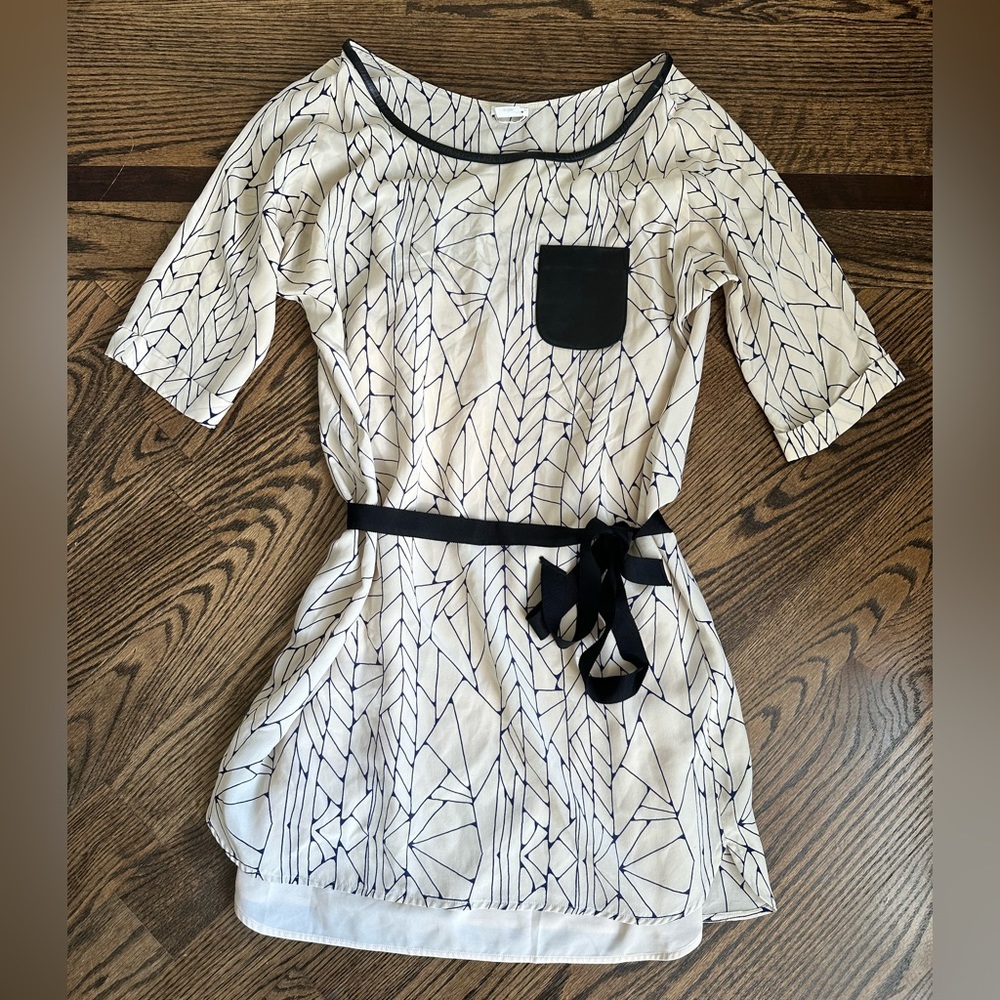 Club Monaco silk dress with leather pockets